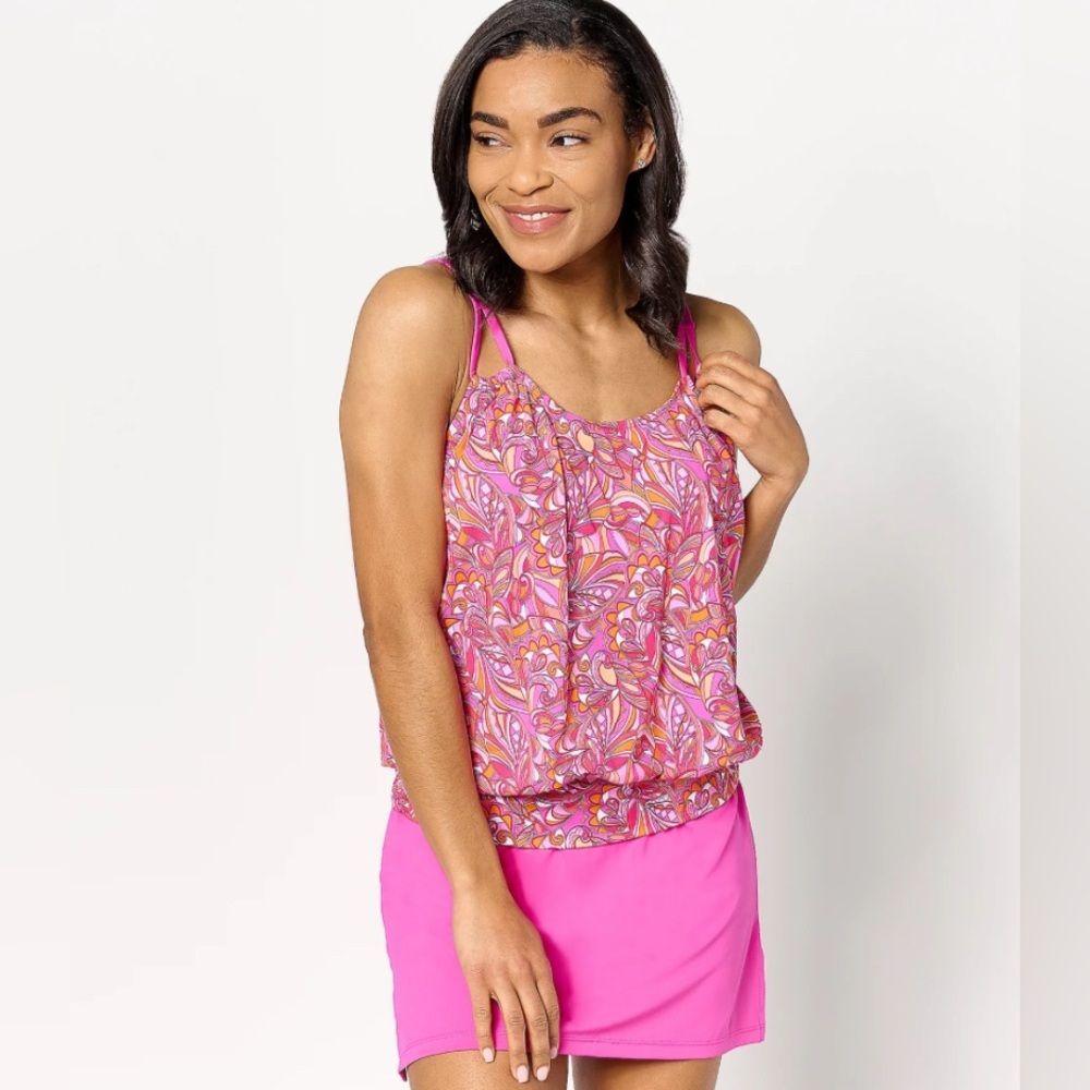 Kim Gravel x Swimsuits For All Blouson Tankini with Skirted Bottom Size 18